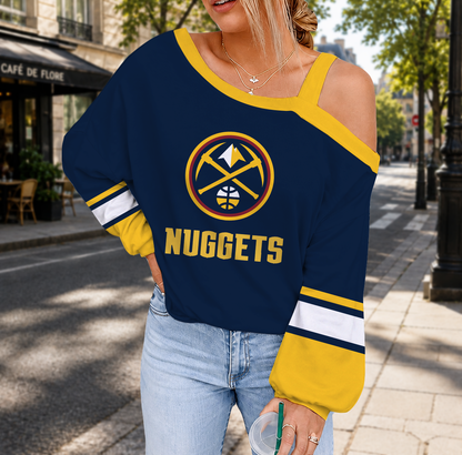 LIMITED EDITION - NEW CUSTOMIZED NBA08 DNU DENVER NUGGETS DROP SHOULDER SWEATSHIRT