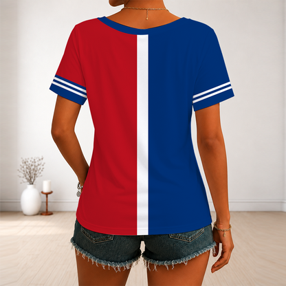 LIMITED EDITION - NEW CUSTOMIZED MLB08 TRS TEXAS RANGERS V-NECK FEMALE SHIRT