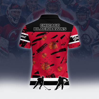 [SUPER SALE] NEW CUSTOMIZED NHL08 CBH CHICAGO BLACKHAWKS POLO SHIRT