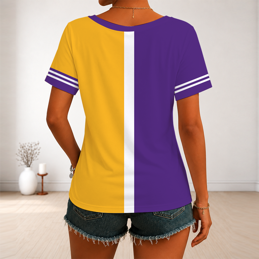 [FAN FAVORITE] NEW CUSTOMIZED WNBA08 LAS LOS ANGELES SPARKS V-NECK FEMALE SHIRT