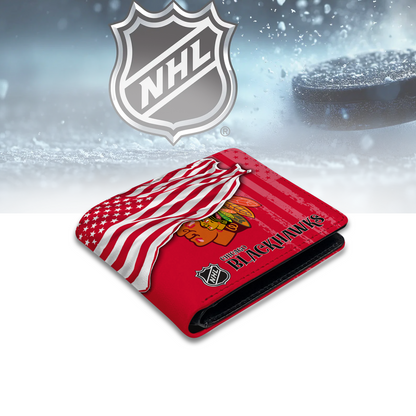 [SUPER SALE ] NEW CUSTOMIZED NHL08 CBH CHICAGO BLACKHAWKS LEATHER WALLET
