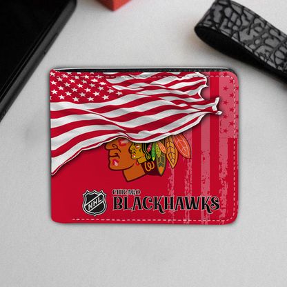 [SUPER SALE ] NEW CUSTOMIZED NHL08 CBH CHICAGO BLACKHAWKS LEATHER WALLET