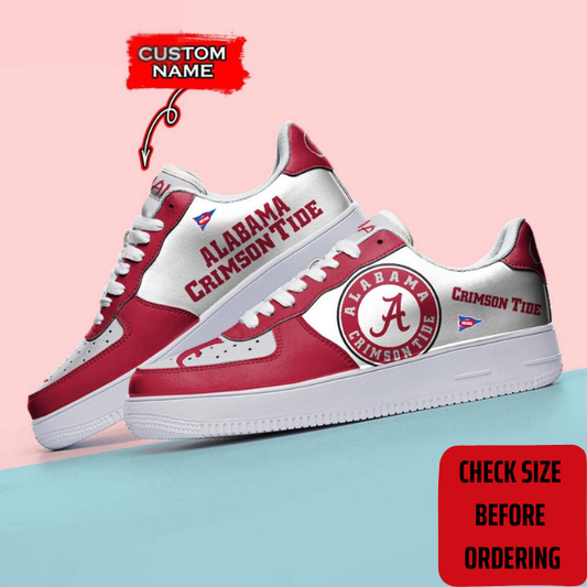ELITE EDITION - NEW CUSTOMIZED NCAA FBS08 ABC ALABAMA CRIMSON TIDE AF1 SHOES