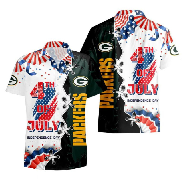 MEGA SALE - NEW CUSTOMIZED NFL08 GBP GREEN BAY PACKERS INDEPENDENCE DAY HAWAIIAN SHIRT