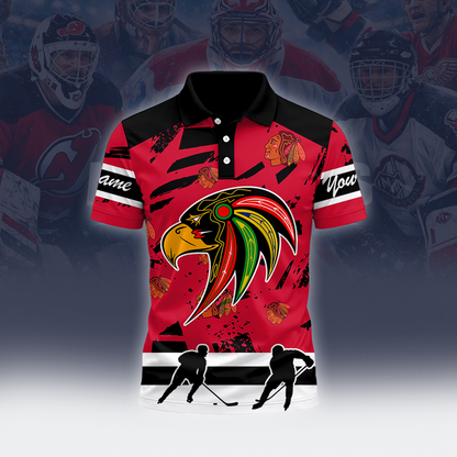 [SUPER SALE] NEW CUSTOMIZED NHL08 CBH CHICAGO BLACKHAWKS POLO SHIRT