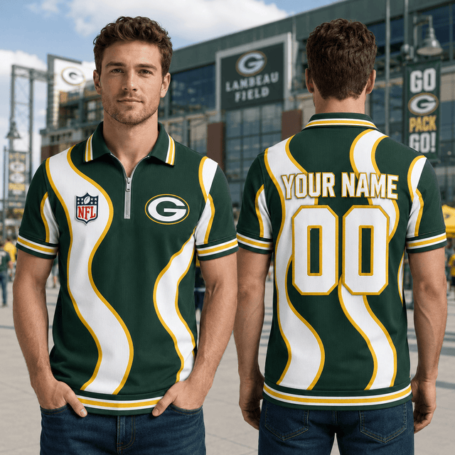 EXCLUSIVE EDITION - NEW CUSTOMIZED NFL08 GBP GREEN BAY PACKERS POLO SHIRT, ZIP POLO SHIRT, T-SHIRT, HOODIE, ZIP HOODIE & SWEATSHIRT