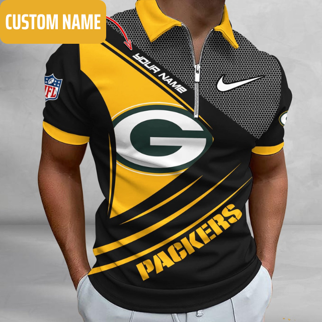 VIRAL EDITION - NEW CUSTOMIZED NFL08 GBP GREEN BAY PACKERS POLO SHIRT, ZIP POLO SHIRT & T-SHIRTS