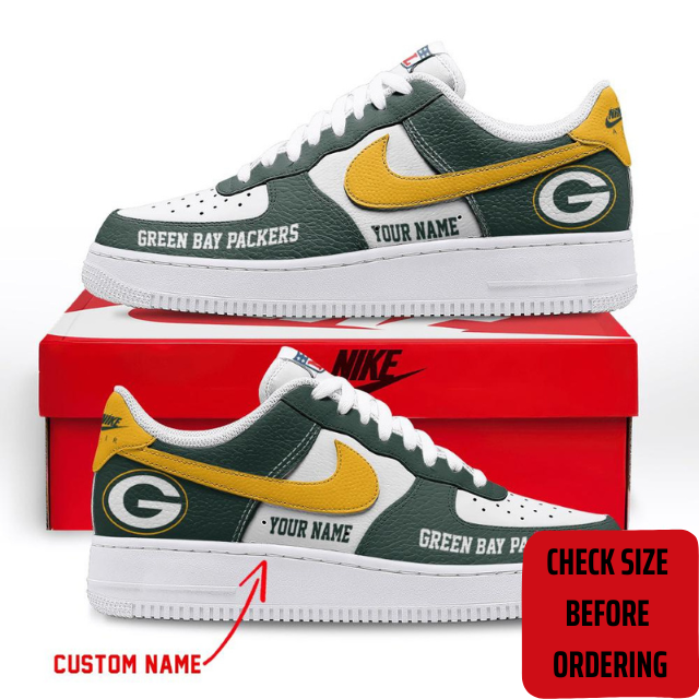 ELITE EDITION - NEW CUSTOMIZED NFL08 GBP GREEN BAY PACKERS AF1 SHOES