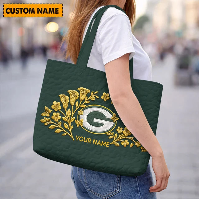 ELITE EDITION - NEW CUSTOMIZED NFL08 GBP GREEN BAY PACKERS QUILTED TOTE BAG