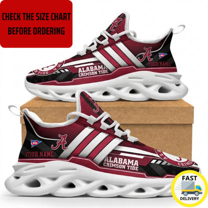 ELITE EDITION - NEW CUSTOMIZED NCAA FBS08 ABC ALABAMA CRIMSON TIDE CLUNKY SNEAKERS