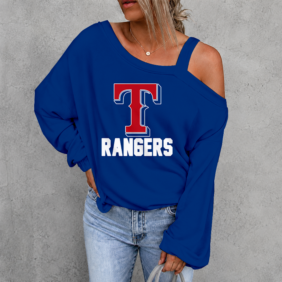 [FLASH SALE] NEW CUSTOMIZED MLB08 TRS TEXAS RANGERS DROP SHOULDER SWEATSHIRT