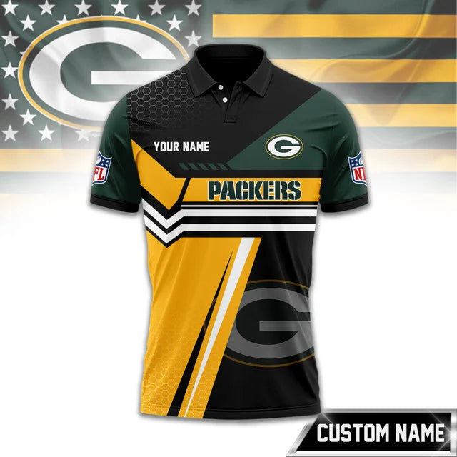 SPECIAL EDITION - NEW CUSTOMIZED NFL08 GBP GREEN BAY PACKERS POLO SHIRT, ZIP POLO SHIRT & T-SHIRTS