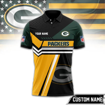 SPECIAL EDITION - NEW CUSTOMIZED NFL08 GBP GREEN BAY PACKERS POLO SHIRT, ZIP POLO SHIRT & T-SHIRTS