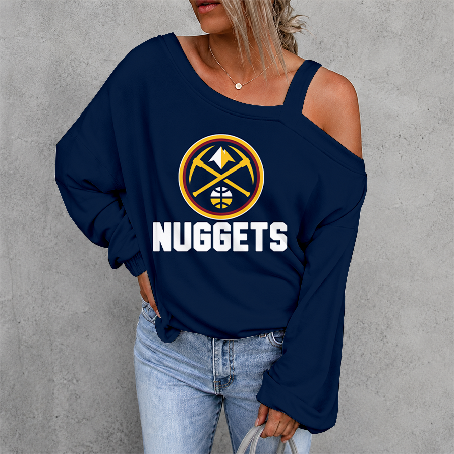 [HOT DEAL] NEW CUSTOMIZED NBA08 DNU DENVER NUGGETS DROP SHOULDER SWEATSHIRT