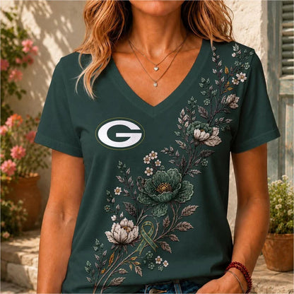 ELITE EDITION - NEW CUSTOMIZED NFL08 GBP GREEN BAY PACKERS V-NECK FEMALE SHIRT