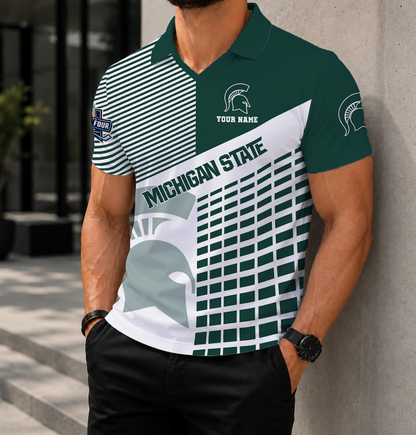 LIMITED EDITION - NEW CUSTOMIZED NCAA MFF08 MSS MICHIGAN STATE SPARTANS POLO SHIRT