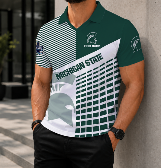 LIMITED EDITION - NEW CUSTOMIZED NCAA MFF08 MSS MICHIGAN STATE SPARTANS POLO SHIRT