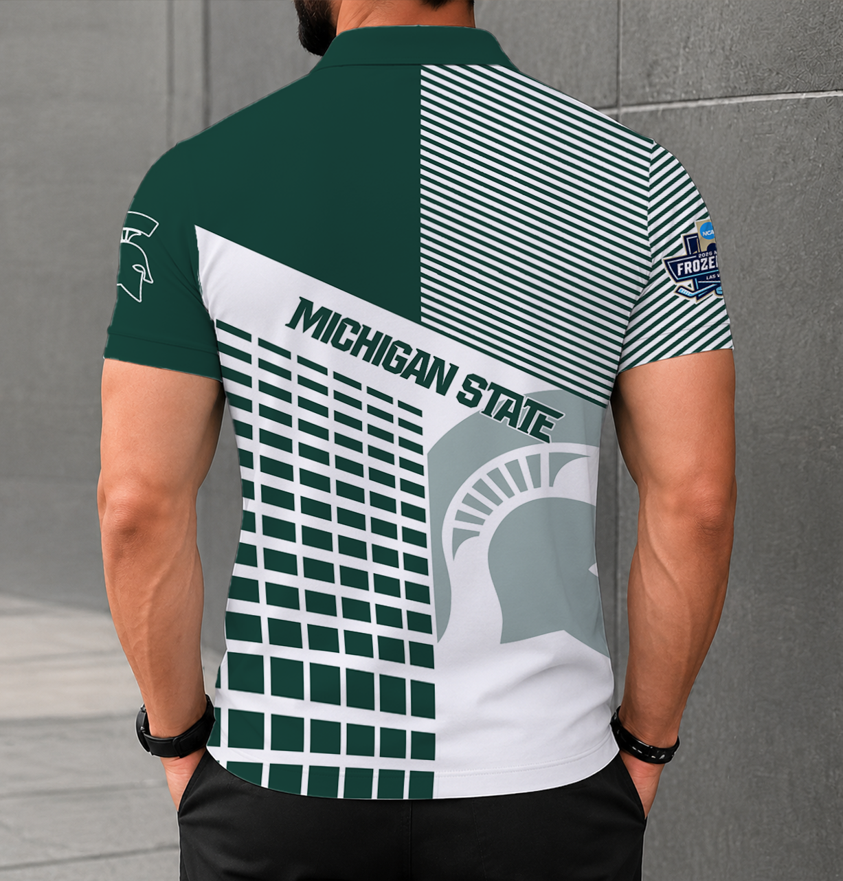 LIMITED EDITION - NEW CUSTOMIZED NCAA MFF08 MSS MICHIGAN STATE SPARTANS POLO SHIRT