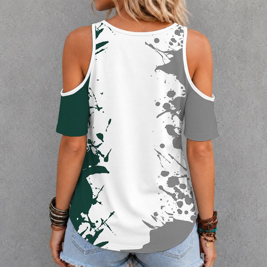 [FAN FAVORITE] NEW CUSTOMIZED NCAA MFF08 MSS MICHIGAN STATE SPARTANS CRISS CROSS V-NECK TOP