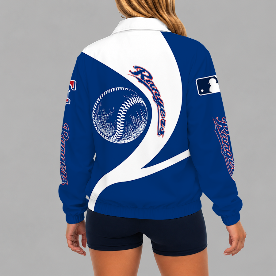 [FLASH SALE] NEW CUSTOMIZED MLB08 TRS TEXAS RANGERS V-NECK ZIPPER SWEATSHIRT JACKET