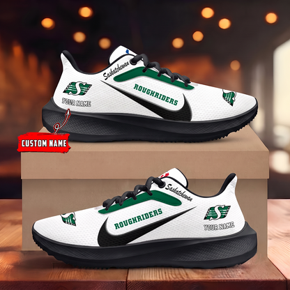 [FAN EXCLUSIVE] NEW CUSTOMIZED CFL08 SSK SASKATCHEWAN ROUGHRIDERS STRAPPY ROAD RUNNING SHOES