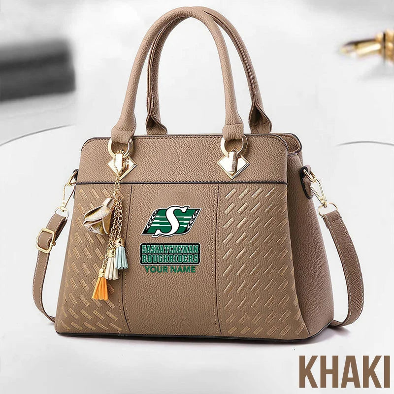 [FAN EXCLUSIVE] NEW CUSTOMIZED CFL08 SSK SASKATCHEWAN ROUGHRIDERS MULTICOLOR HANDBAG