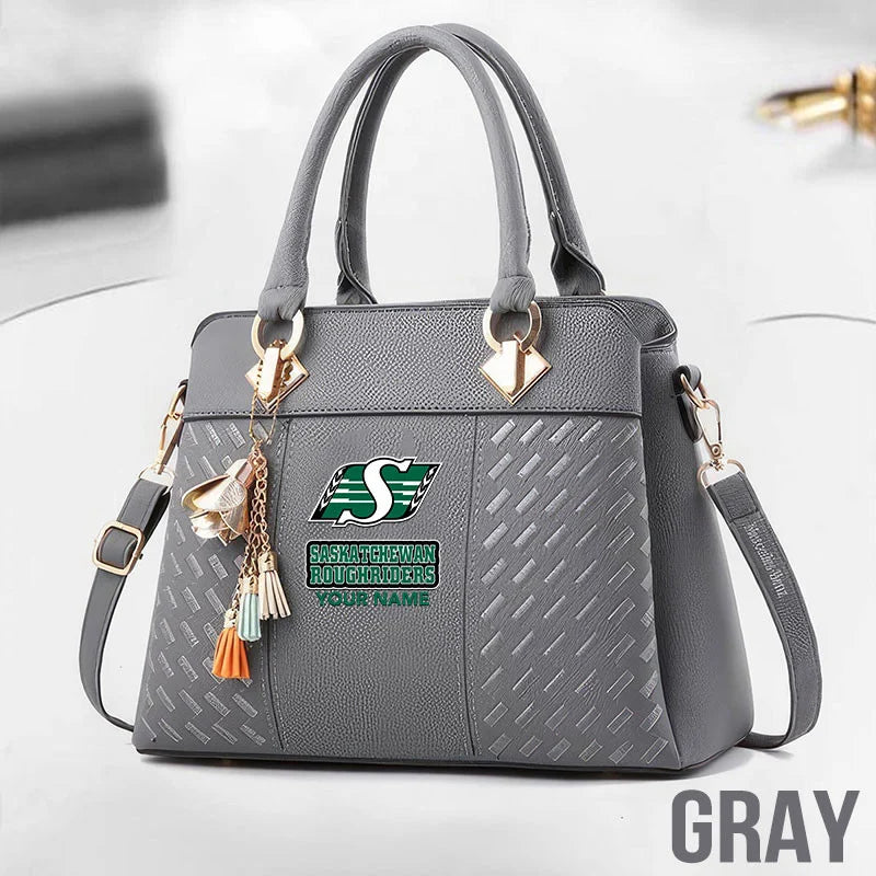 [FAN EXCLUSIVE] NEW CUSTOMIZED CFL08 SSK SASKATCHEWAN ROUGHRIDERS MULTICOLOR HANDBAG