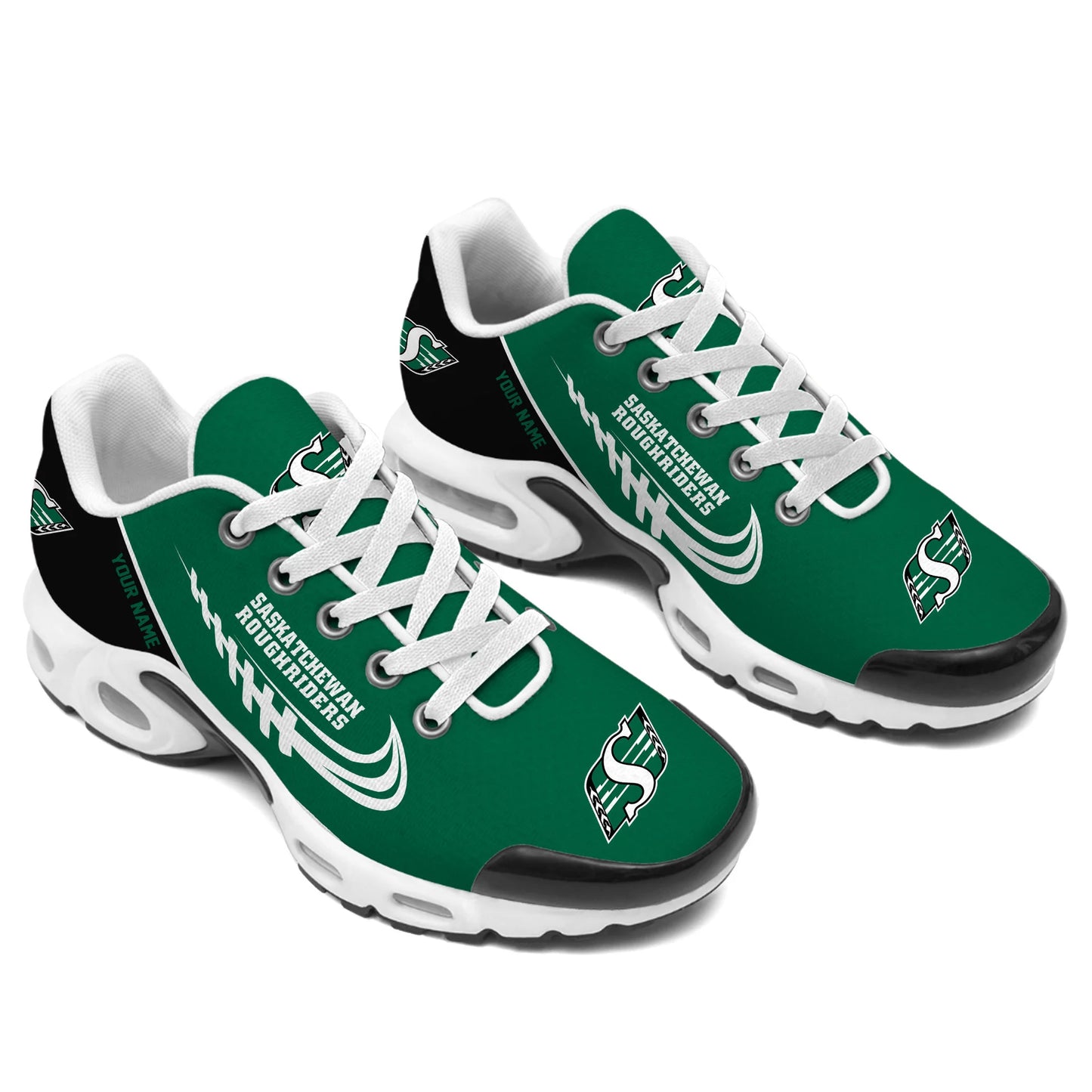 [FAN EXCLUSIVE] NEW CUSTOMIZED CFL08 SSK SASKATCHEWAN ROUGHRIDERS AIR MAX PLUS SNEAKERS