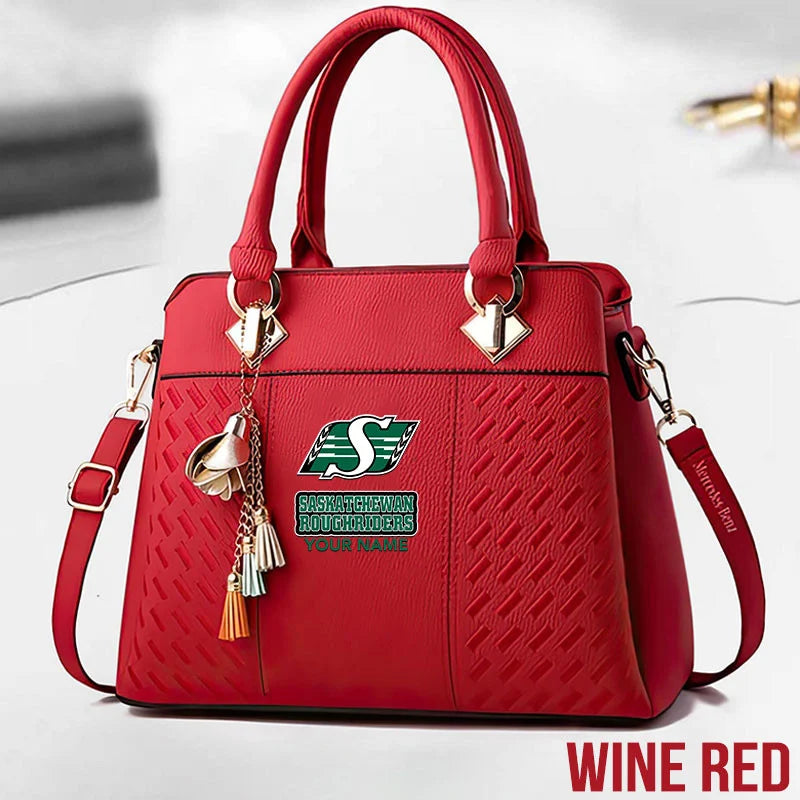[FAN EXCLUSIVE] NEW CUSTOMIZED CFL08 SSK SASKATCHEWAN ROUGHRIDERS MULTICOLOR HANDBAG