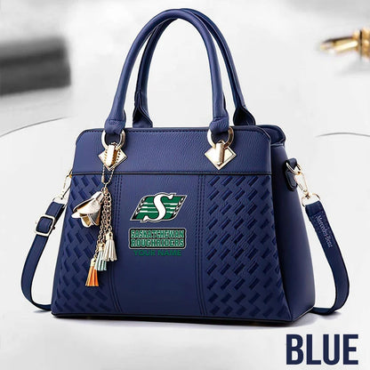 [FAN EXCLUSIVE] NEW CUSTOMIZED CFL08 SSK SASKATCHEWAN ROUGHRIDERS MULTICOLOR HANDBAG
