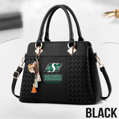 [FAN EXCLUSIVE] NEW CUSTOMIZED CFL08 SSK SASKATCHEWAN ROUGHRIDERS MULTICOLOR HANDBAG