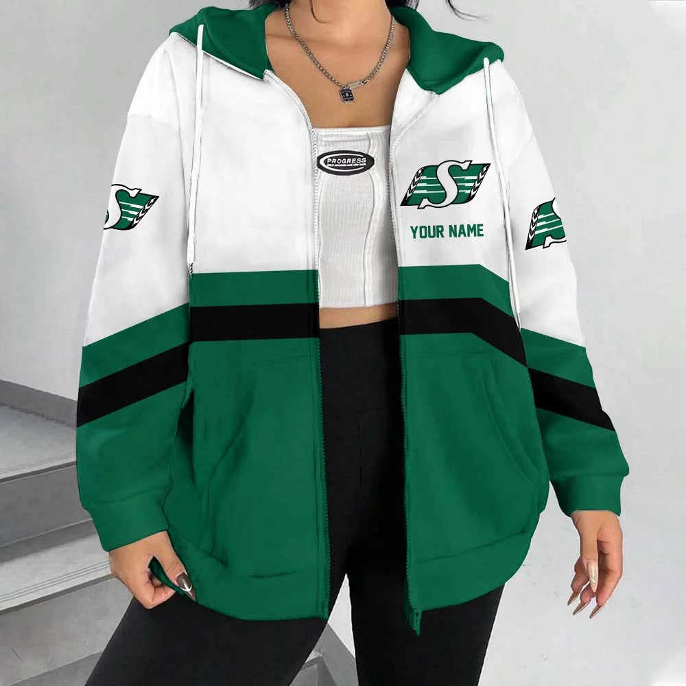 [FAN EXCLUSIVE] NEW CUSTOMIZED CFL08 SSK SASKATCHEWAN ROUGHRIDERS HOODIE & ZIP HOODIE