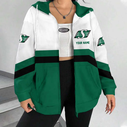 [FAN EXCLUSIVE] NEW CUSTOMIZED CFL08 SSK SASKATCHEWAN ROUGHRIDERS HOODIE & ZIP HOODIE