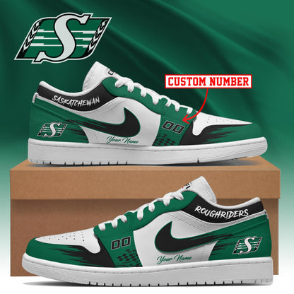 [FAN EXCLUSIVE] NEW CUSTOMIZED CFL08 SSK SASKATCHEWAN ROUGHRIDERS AIR JORDAN LOW SHOES