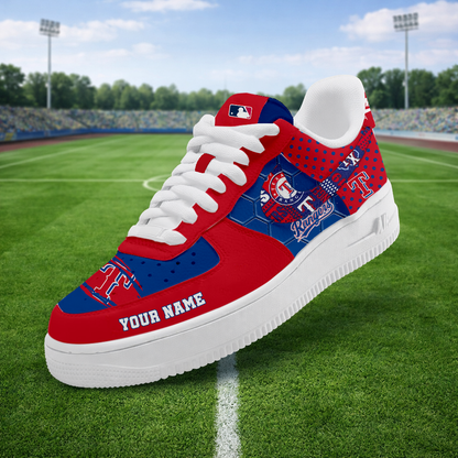 LIMITED EDITION - NEW CUSTOMIZED MLB08 TRS TEXAS RANGERS AF1 SNEAKERS