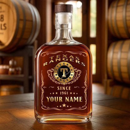 LIMITED EDITION - NEW CUSTOMIZED MLB08 TRS TEXAS RANGERS LUXURY WHISKEY BOTTLE 450ML
