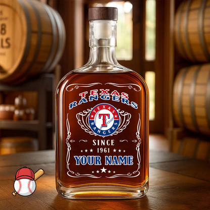 LIMITED EDITION - NEW CUSTOMIZED MLB08 TRS TEXAS RANGERS LUXURY WHISKEY BOTTLE 450ML