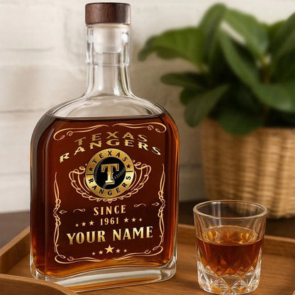 LIMITED EDITION - NEW CUSTOMIZED MLB08 TRS TEXAS RANGERS LUXURY WHISKEY BOTTLE 450ML