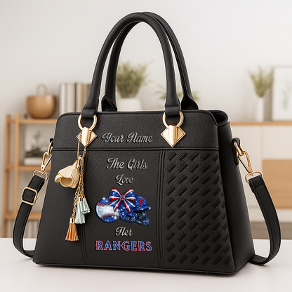 LIMITED EDITION - NEW CUSTOMIZED MLB08 TRS TEXAS RANGERS ZIP HANDBAG MULTICOLOR