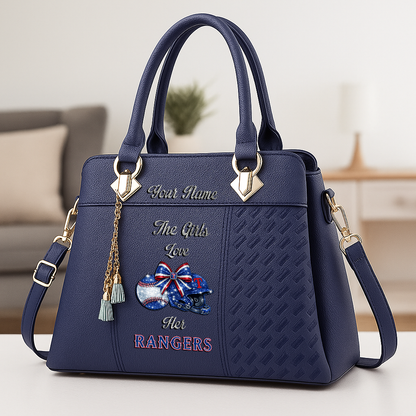 LIMITED EDITION - NEW CUSTOMIZED MLB08 TRS TEXAS RANGERS ZIP HANDBAG MULTICOLOR