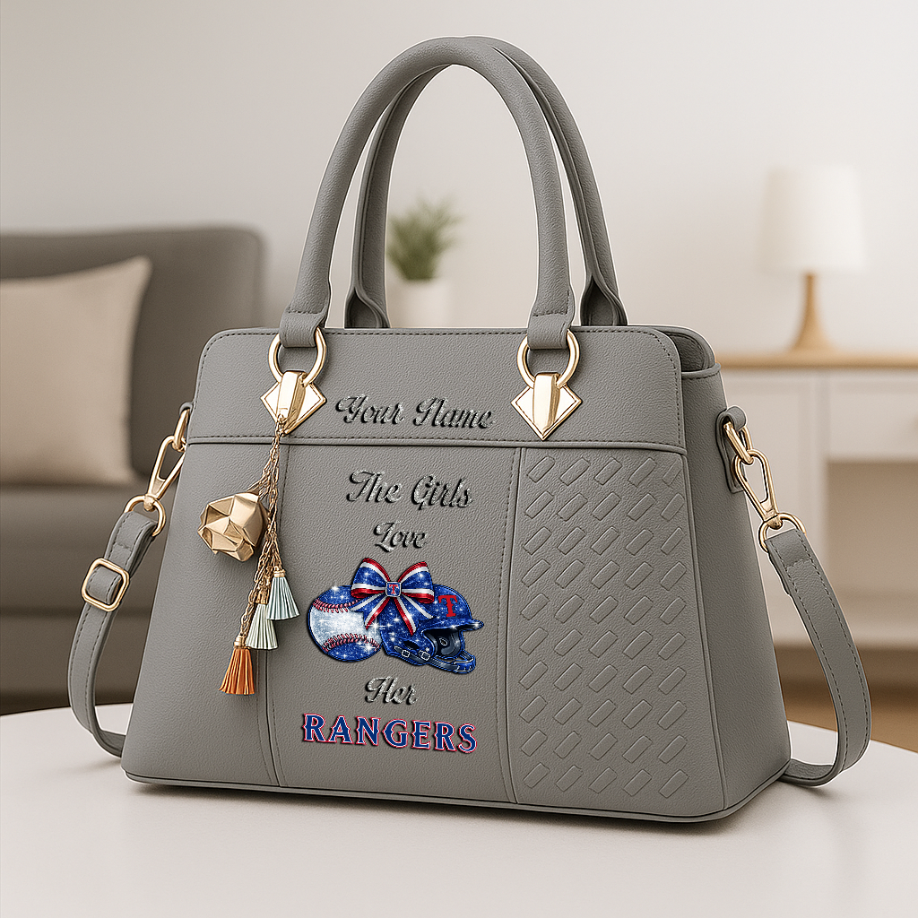 LIMITED EDITION - NEW CUSTOMIZED MLB08 TRS TEXAS RANGERS ZIP HANDBAG MULTICOLOR