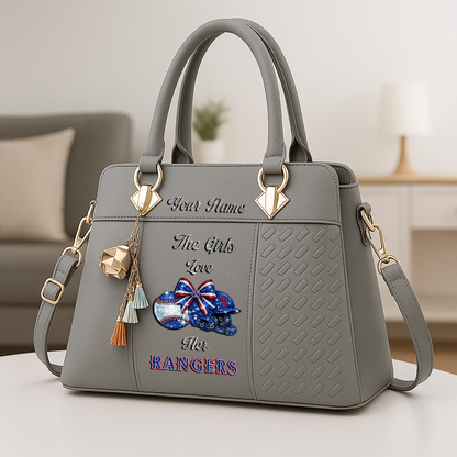 LIMITED EDITION - NEW CUSTOMIZED MLB08 TRS TEXAS RANGERS ZIP HANDBAG MULTICOLOR