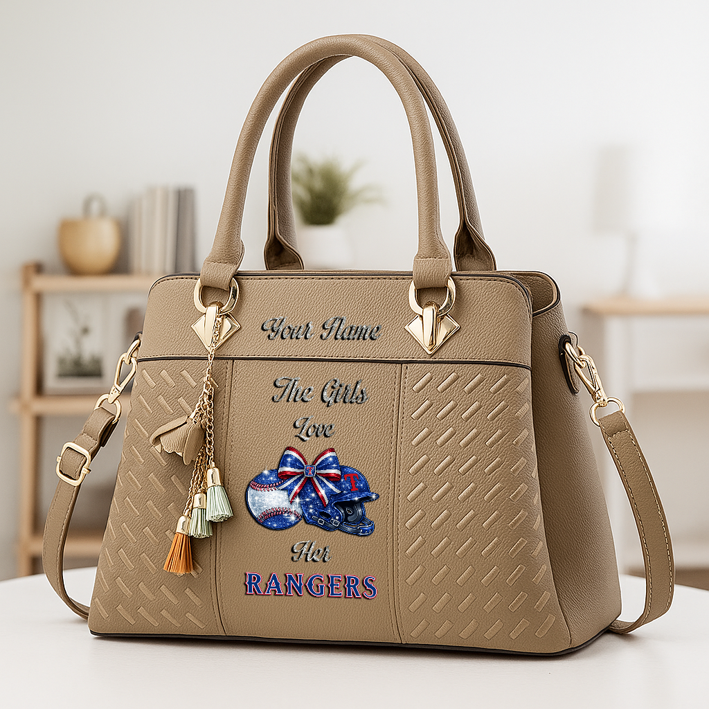 LIMITED EDITION - NEW CUSTOMIZED MLB08 TRS TEXAS RANGERS ZIP HANDBAG MULTICOLOR