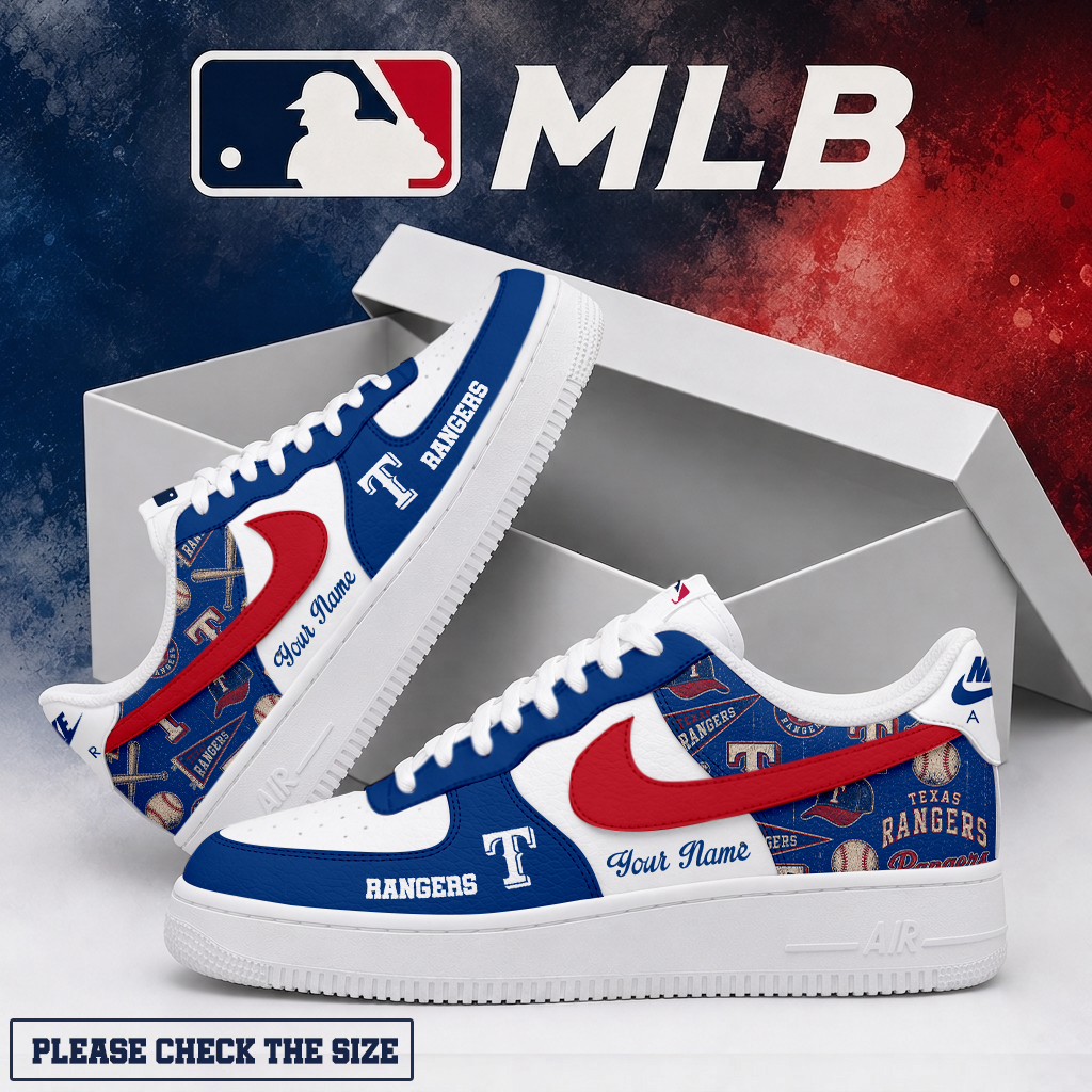 LIMITED EDITION - NEW CUSTOMIZED MLB08 TRS TEXAS RANGERS AF1 SHOES