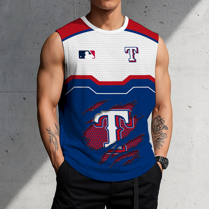 LIMITED EDITION - NEW CUSTOMIZED MLB08 TRS TEXAS RANGERS MEN'S GYM SHIRT