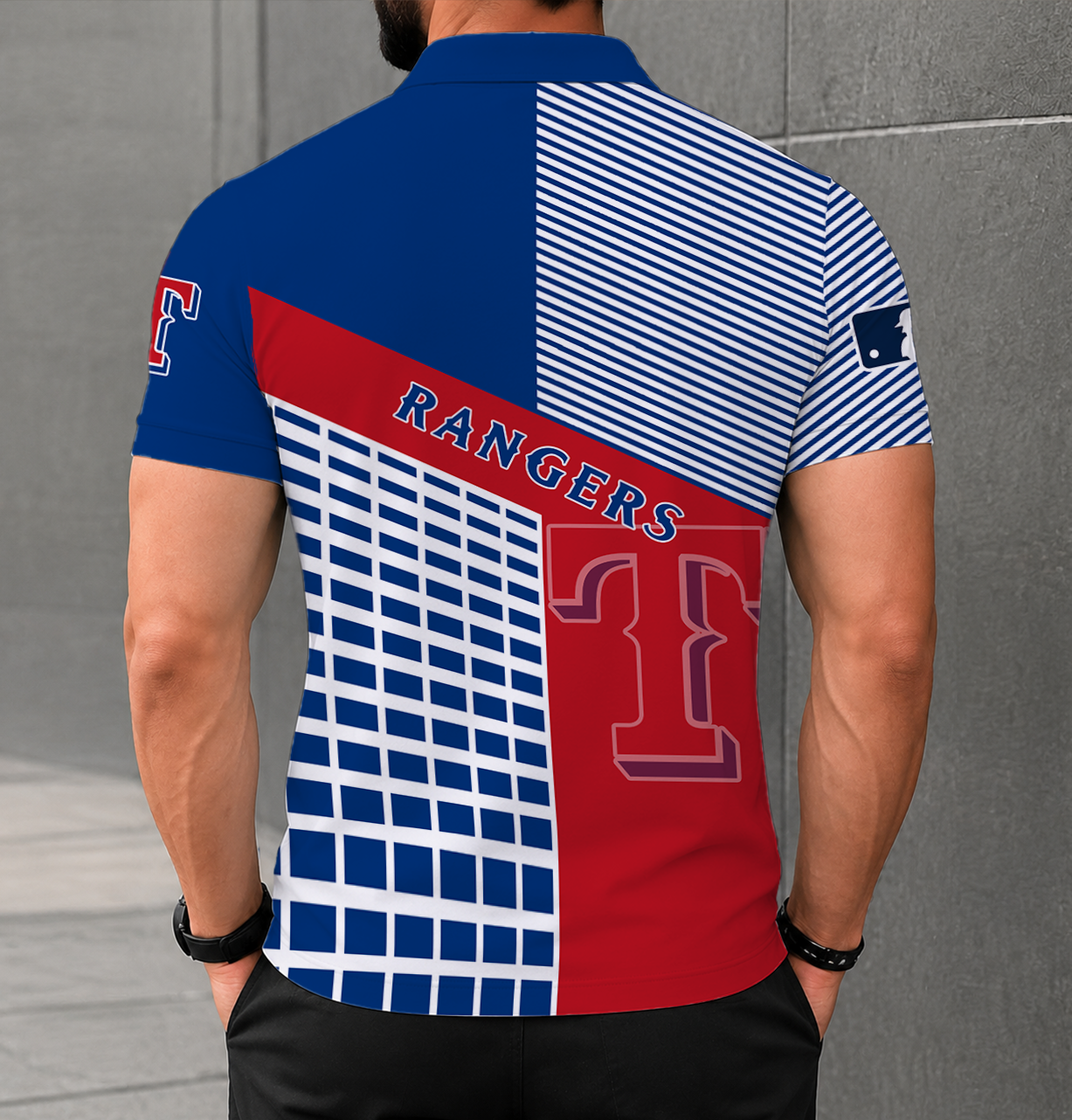 LIMITED EDITION - NEW CUSTOMIZED MLB08 TRS TEXAS RANGERS POLO SHIRT