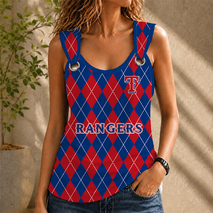 [FLASH SALE] NEW CUSTOMIZED MLB08 TRS TEXAS RANGERS O-RING SHOULDER TANK TOP