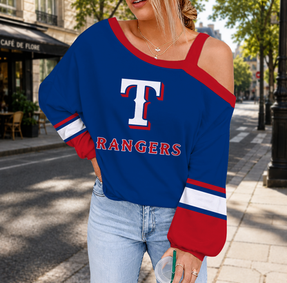 SPECIAL EDITION - NEW CUSTOMIZED MLB08 TRS TEXAS RANGERS DROP SHOULDER SWEATSHIRT