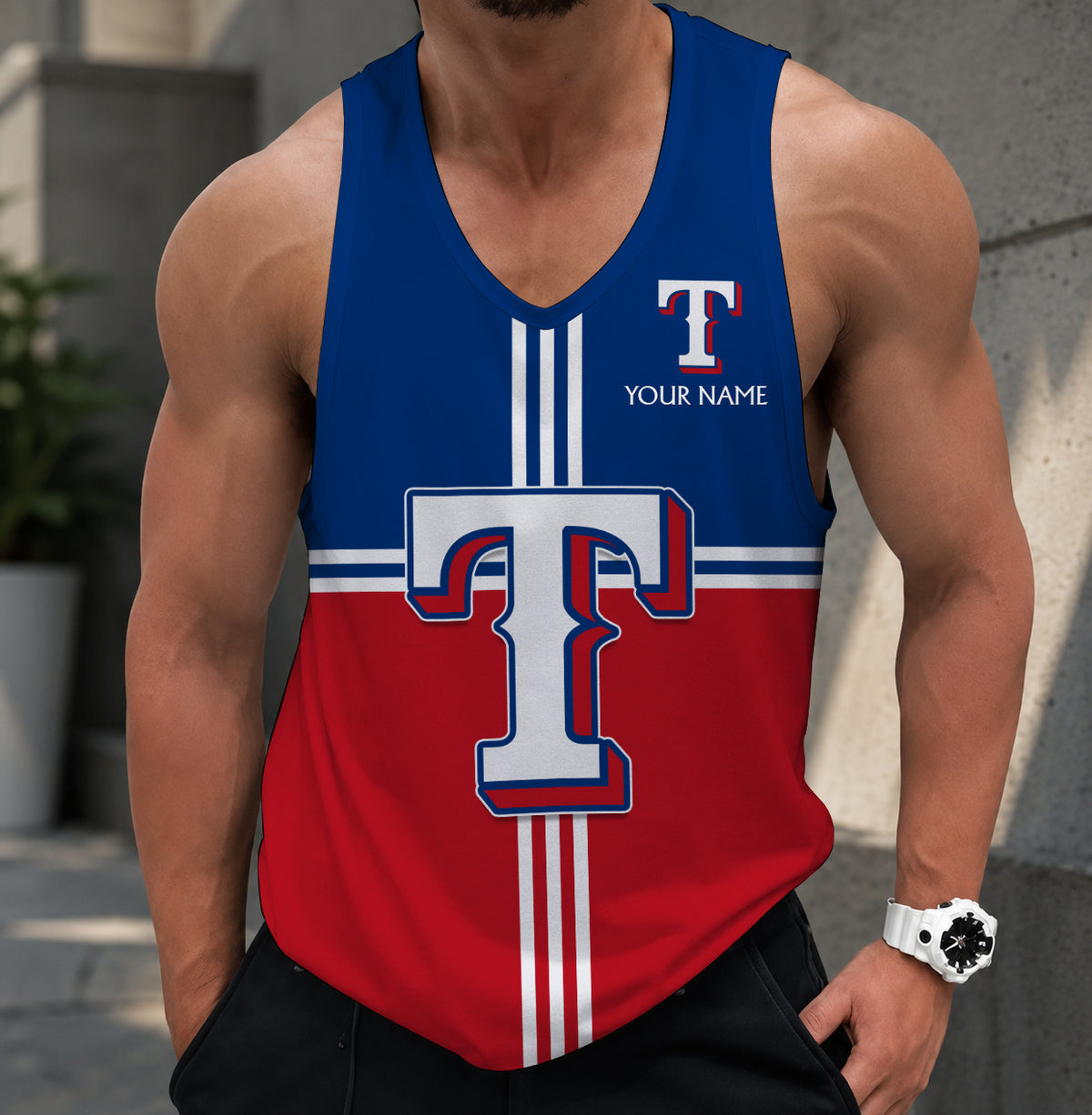 LIMITED EDITION - NEW CUSTOMIZED MLB08 TEXAS RANGERS UNISEX TANK TOP