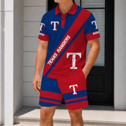 LIMITED EDITION - NEW CUSTOMIZED MLB08 TRS TEXAS RANGERS POLO & SHORT PANTS SET